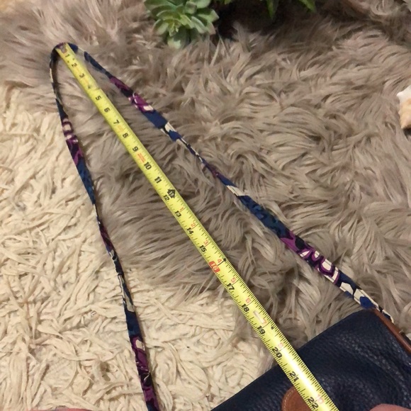 Vntg Esprit Crossbody With One of a kind DIY Vera Bradley Strap-8x5-Navy/Brown - Picture 10 of 14